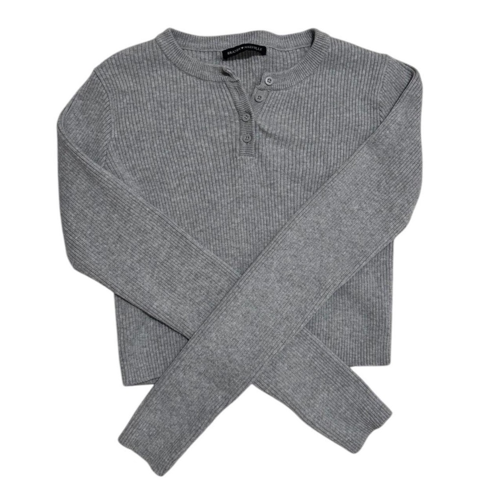 ✰brandy melville gray ribbed top✰